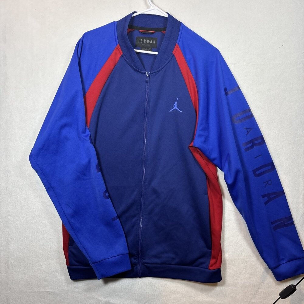 Jordan Jumpman Track Jacket Men's Xl Blue Red Zip-up Spellout